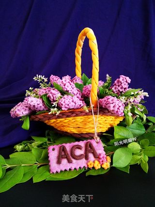 #ACA第四届烘焙大赛#造色情怀 紫丁香花篮饼干的做法步骤:29