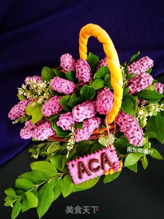 #ACA第四届烘焙大赛#造色情怀 紫丁香花篮饼干的做法步骤:34