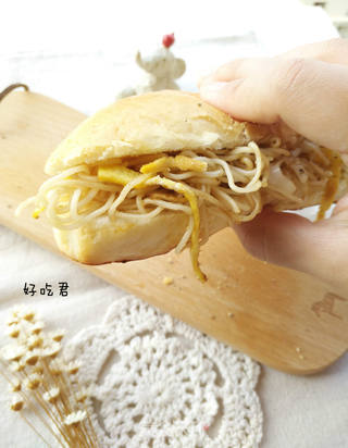 #ACA第四届烘焙大赛#造色情怀 炒面三明治的做法步骤:21