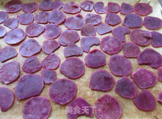 #ACA第四届烘焙大赛#造色情怀 紫薯脆片&粉的做法步骤:4