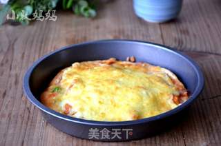 “#ACA第四届烘焙大赛#造色情怀 鸡肉披萨的做法步骤:12