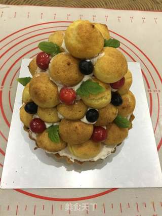 #ACA第四届烘焙大赛#造色情怀 泡芙塔的做法步骤:19