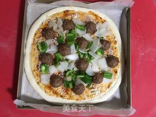 牛肉丸披萨的做法步骤:7