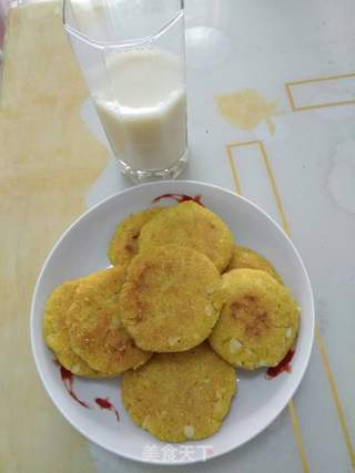 豆渣玉米饼的做法步骤:7