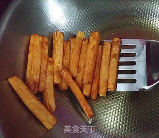 蓝莓酱配红薯条的做法步骤:9