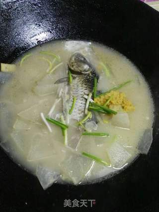鲫鱼冬瓜汤的做法步骤:9