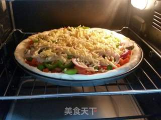 鲜蔬什锦披萨的做法步骤:12