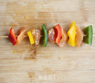 烤彩椒鸡肉串的做法步骤:8