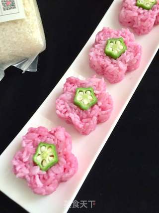 #信任之美五常大米试吃#粉色花儿饭团的做法步骤:10