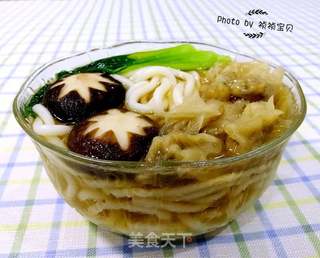时蔬肉燕乌冬面的做法步骤:6