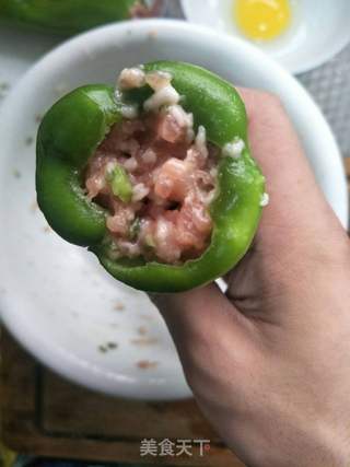 虎皮椒酿肉的做法步骤:3