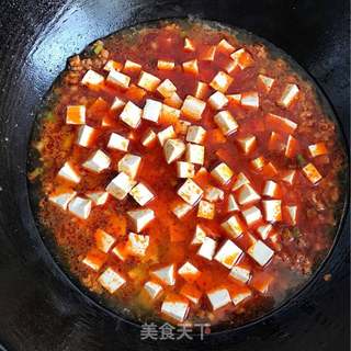 麻婆豆腐盖浇面的做法步骤:8
