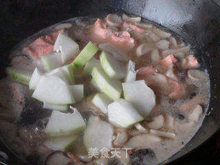 燕麦饭配三文鱼蘑菇汤的做法步骤:10