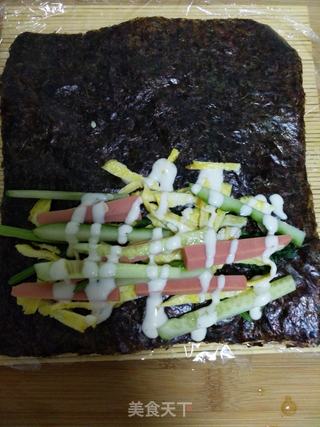 菠菜双拼寿司的做法步骤:11