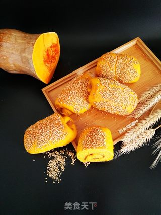 南瓜芝麻面包卷的做法步骤:18