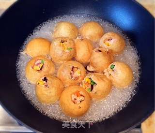 面筋塞肉的做法步骤:5