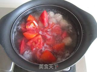番茄木耳菜肉丸汤的做法步骤:7
