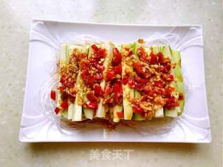 剁椒蒜蓉粉丝蒸丝瓜的做法步骤:8