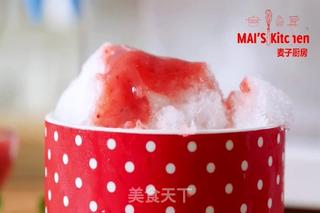 自制草莓糖浆雪花冰的做法步骤:16