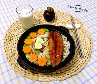 鳗鱼时蔬乌冬面的做法步骤:9