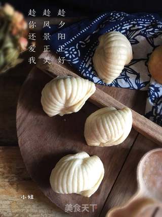 酒酿贝壳馒头的做法步骤:16