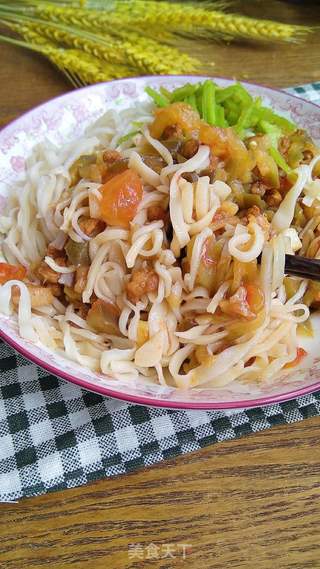茄子肉丁手擀面的做法步骤:15