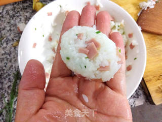 火腿香葱煎米饼的做法步骤:9