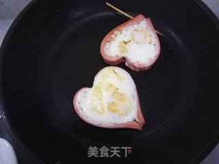 爱心火腿煎蛋的做法步骤:6