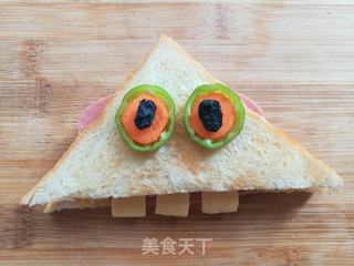 百变大眼怪三明治的做法步骤:13