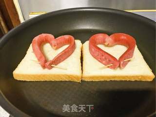 早餐爱心吐司的做法步骤:4