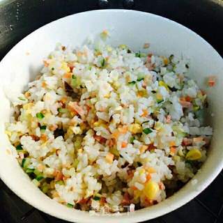 五彩虾仁饭团的做法步骤:5