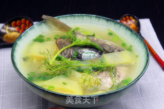 西瓜皮鱼汤的做法步骤:7