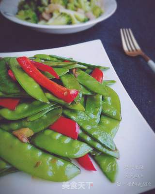 小炒荷兰豆的做法步骤:6