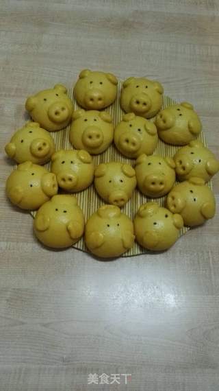南瓜黄金招财猪馒头的做法步骤:19