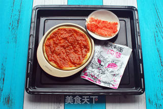 蟹味肉酱披萨的做法步骤:2