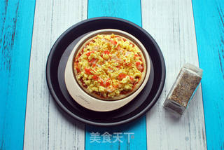 蟹味肉酱披萨的做法步骤:4