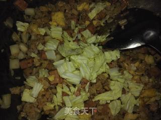 鸡蛋火腿白菜粒炒饭的做法步骤：12