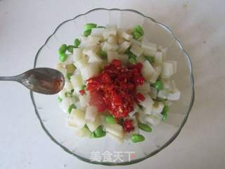 剁椒毛豆米拌藕丁的做法步骤:6