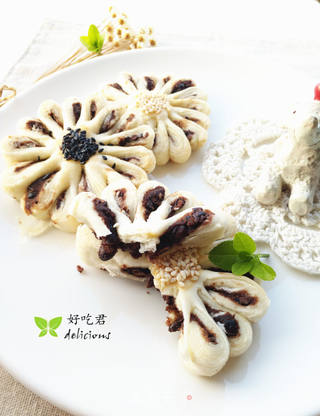 豆沙菊花酥的做法步骤:23