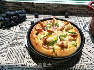 蔬菜鲜虾披萨的做法步骤:22