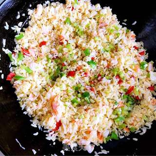 金银海鲜炒饭的做法步骤:13