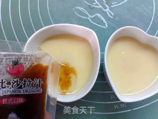 日式沙拉汁蒸蛋羹的做法步骤:9