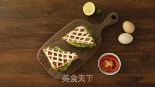 西屋特约之芝士火腿鸡蛋三明治的做法步骤:11
