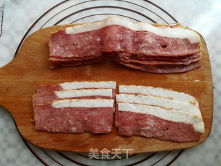 南瓜培根卷面包机版的做法步骤:4