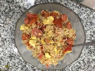 西红柿鸡蛋炒饭的做法步骤:7