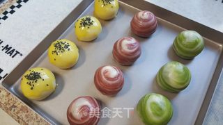 黄油版三色蛋黄酥的做法步骤:24