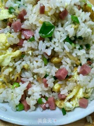黄金火腿炒饭的做法步骤:10
