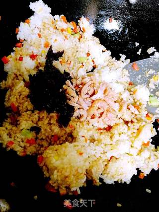 海米紫菜炒饭的做法步骤:7