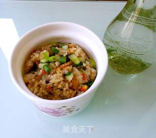 海米紫菜炒饭的做法步骤:8