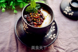 蜜豆桂花双皮奶的做法步骤:5